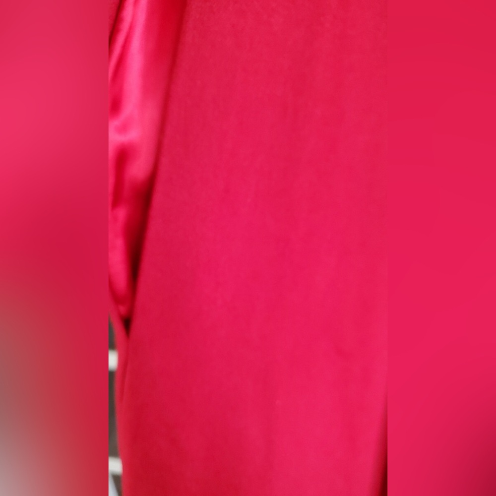 VINTAGE Red Merino wool full length satin lined cape One Size - Picture 5 of 10